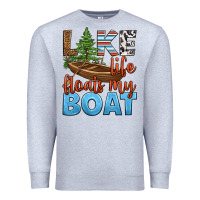 Heather Grey lake life floats my boat Premium Sweatshirt - HRA Design Shop