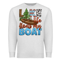 Oatmeal Heather lake life floats my boat Premium Sweatshirt - HRA Design Shop