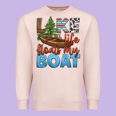 Lake Life Floats My Boat Premium Sweatshirt Designed By Hra Design Shop