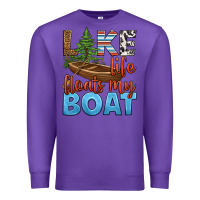 Purple lake life floats my boat Premium Sweatshirt - HRA Design Shop