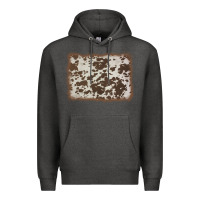 Charcoal Heather cowhide background Premium Hoodie - AdoDesignShop