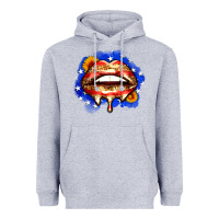 Heather Grey leopard american flag lips Heavyweight Hoodie - Zillion Design Studio