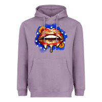 Lavender leopard american flag lips Heavyweight Hoodie - Zillion Design Studio