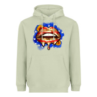 Matcha leopard american flag lips Heavyweight Hoodie - Zillion Design Studio