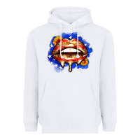 White leopard american flag lips Heavyweight Hoodie - Zillion Design Studio
