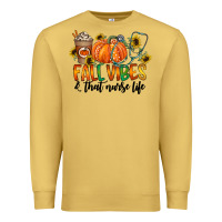 Antique Gold fall vibes and that nurse life Premium Sweatshirt - CowhideDigitalArt