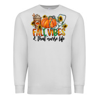 Dove Grey fall vibes and that nurse life Premium Sweatshirt - CowhideDigitalArt