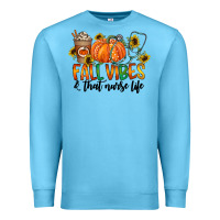 Ocean Blue fall vibes and that nurse life Premium Sweatshirt - CowhideDigitalArt