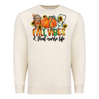 Sandshell fall vibes and that nurse life Premium Sweatshirt - CowhideDigitalArt