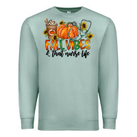 Seafoam fall vibes and that nurse life Premium Sweatshirt - CowhideDigitalArt