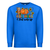True Royal fall vibes and that nurse life Premium Sweatshirt - CowhideDigitalArt