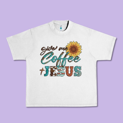 Give Me Coffee And Jesus Urban Heavy Tee Designed By Artiststas
