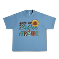 Pebble Blue give me coffee and jesus Urban Heavy Tee - Artiststas