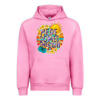 Fuchsia Pink Here comes the sun Urban Hoodie - NancyCooperArtShop