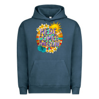 Pigment Midnight Navy Here comes the sun Urban Hoodie - NancyCooperArtShop