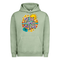 Pigment Oil Green Here comes the sun Urban Hoodie - NancyCooperArtShop