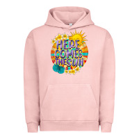 Pigment Salmon Here comes the sun Urban Hoodie - NancyCooperArtShop