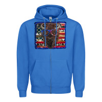 True Royal bison with american flag Zipper Hoodie - RanaPortraitStore