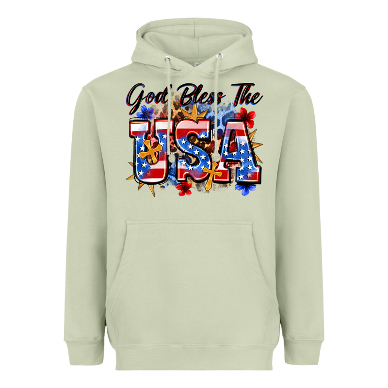 God Bless The Usa Heavyweight Hoodie by Zillion Design Studio | Teevron