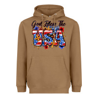 Toasted Coconut god bless the usa Heavyweight Hoodie - Zillion Design Studio