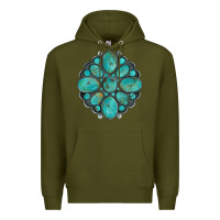 Army Green turquoise gemstone Premium Hoodie - Artiststas