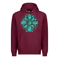 Burgundy turquoise gemstone Premium Hoodie - Artiststas