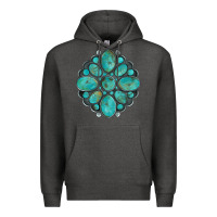 Charcoal Heather turquoise gemstone Premium Hoodie - Artiststas