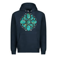 Navy turquoise gemstone Premium Hoodie - Artiststas