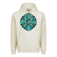 Oatmeal Heather turquoise gemstone Premium Hoodie - Artiststas