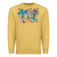 Antique Gold Western rabbit with Cross and flowers Premium Sweatshirt - Neo Western