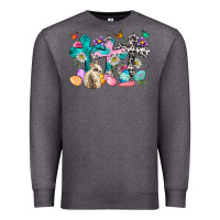 Charcoal Heather Western rabbit with Cross and flowers Premium Sweatshirt - Neo Western