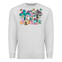 Dove Grey Western rabbit with Cross and flowers Premium Sweatshirt - Neo Western