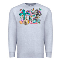 Heather Grey Western rabbit with Cross and flowers Premium Sweatshirt - Neo Western
