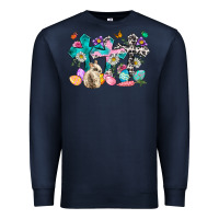 Navy Western rabbit with Cross and flowers Premium Sweatshirt - Neo Western