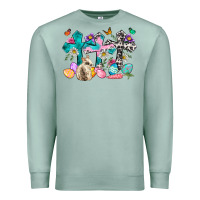 Seafoam Western rabbit with Cross and flowers Premium Sweatshirt - Neo Western