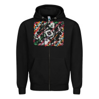 Black cowhide and serape background Zipper Hoodie - RanaPortraitStore