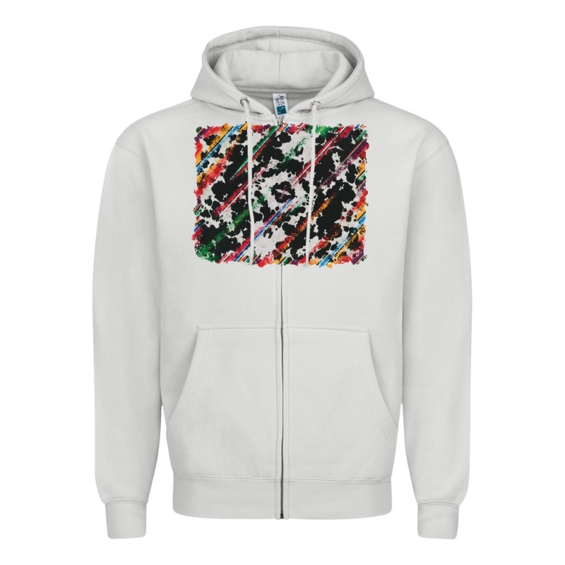 Cowhide And Serape Background Zipper Hoodie by RanaPortraitStore | Teevron