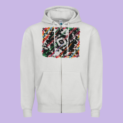 Zipper Hoodie cowhide and serape background