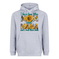 Heather Grey i have two titles mom and nana and i rock them bot Heavyweight Hoodie - texasbilliewilder