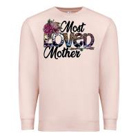 Pale Pink most loved mother Premium Sweatshirt - SublimationCraftShop