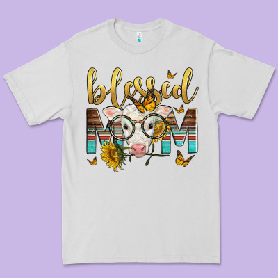 Western Blessed Mom Baby Calf Premium Tee Designed By Lillyallendesigns