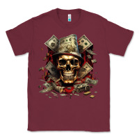 Burgundy bad money Classic Tee - Unal Design