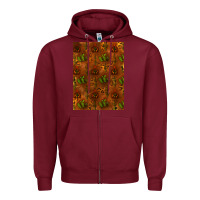 Burgundy cactus background Zipper Hoodie - RanaPortraitStore