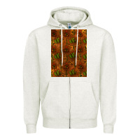 Oatmeal Heather cactus background Zipper Hoodie - RanaPortraitStore