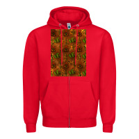 Red cactus background Zipper Hoodie - RanaPortraitStore