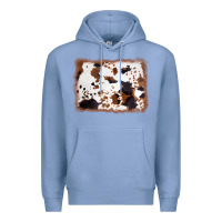 Colony Blue cowhide background Premium Hoodie - AdoDesignShop