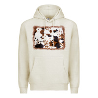 Oatmeal Heather cowhide background Premium Hoodie - AdoDesignShop