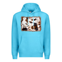 Ocean Blue cowhide background Premium Hoodie - AdoDesignShop