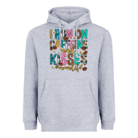 Heather Grey i run on caffeine and kisses mothers day Heavyweight Hoodie - texasbilliewilder