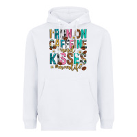 White i run on caffeine and kisses mothers day Heavyweight Hoodie - texasbilliewilder